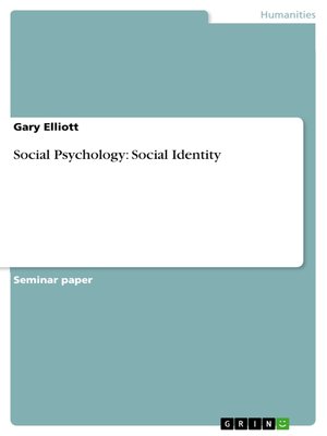 cover image of Social Psychology: Social Identity